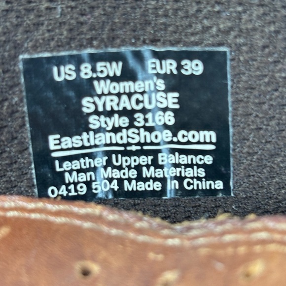 Eastland Womens Syracuse Chunky Oxford Shoes Brown Comfort Leather Size 8.5 Wide - Picture 4 of 13